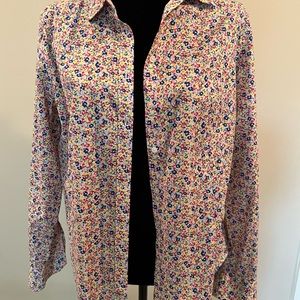 Talbots Floral Front Button Non Iron Shirt - Multicolor, 14